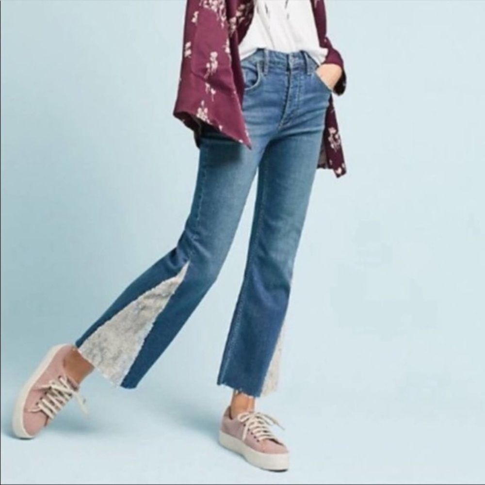 Anthropologie Pilcro High-Rise Sequined Flared Jeans Size 29